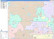 Hoffman Estates  Wall Map Color Cast Style